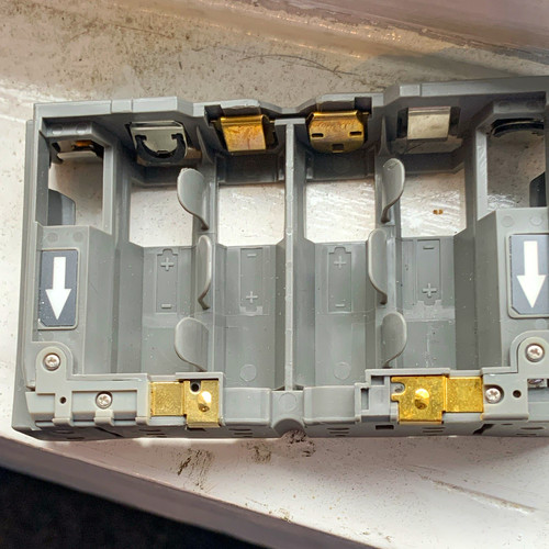 Grey plastic battery - grey, holder